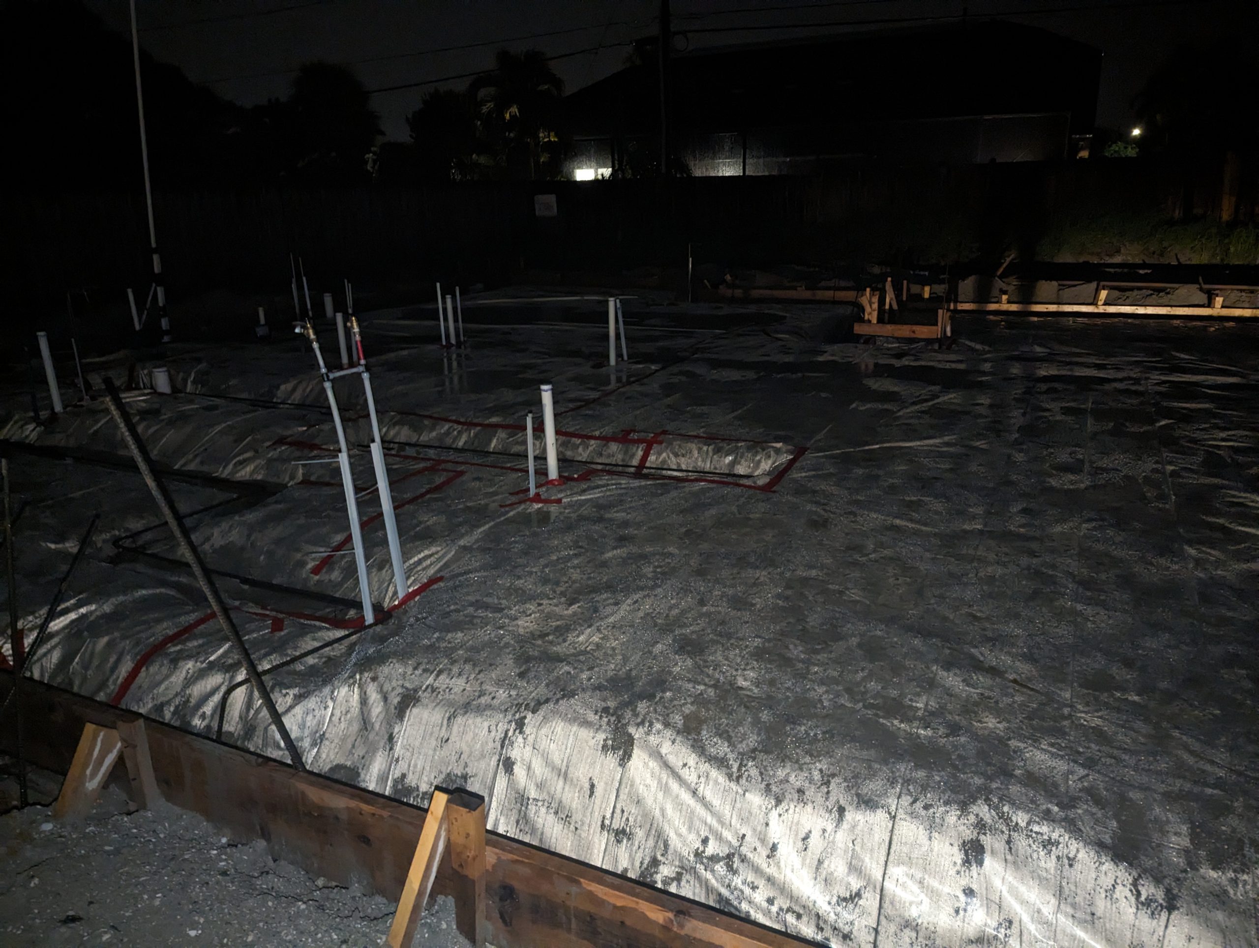 Visquen covering the floor area after termite treatment